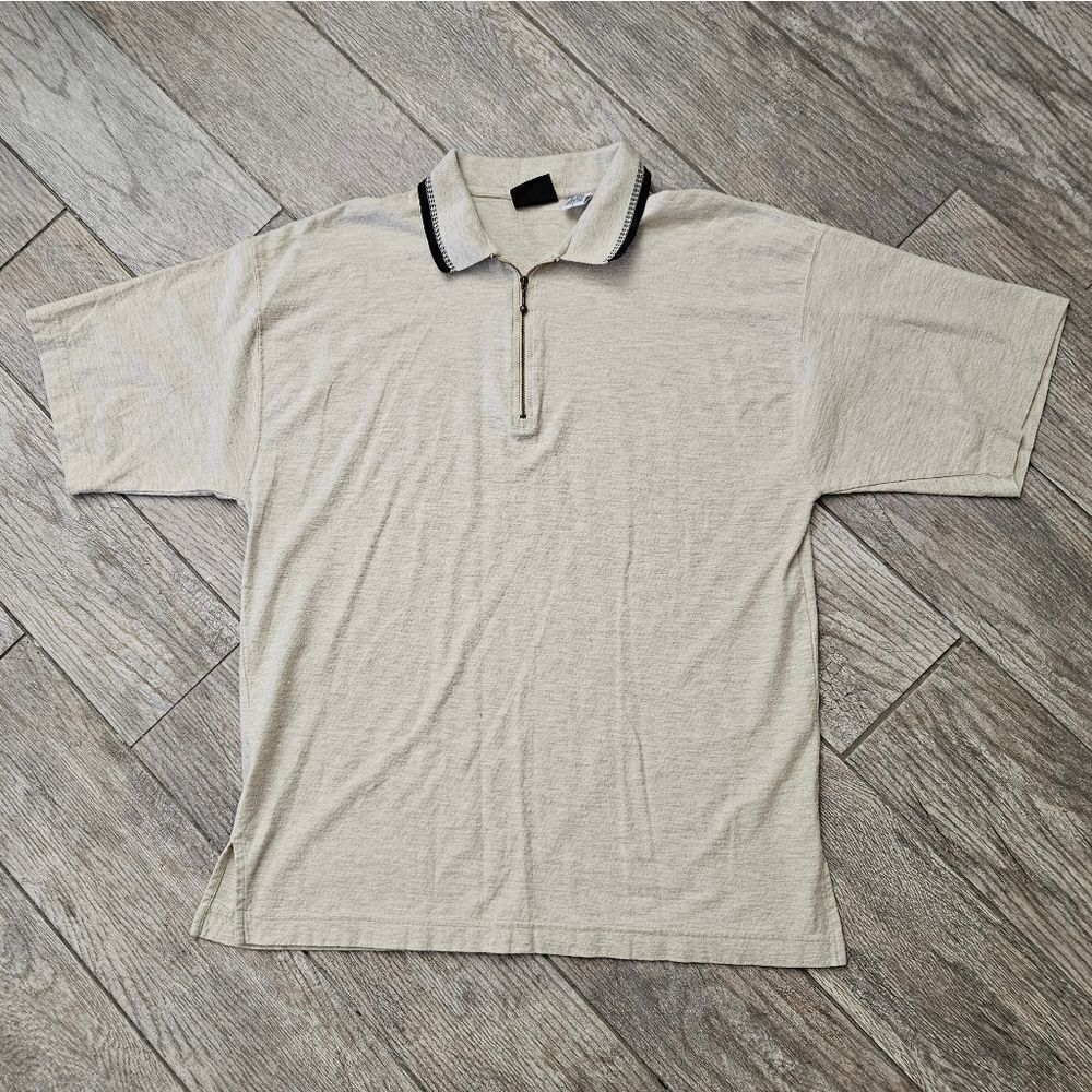 Bugle Boy Tan and Black Polo Short Sleeve Shirt